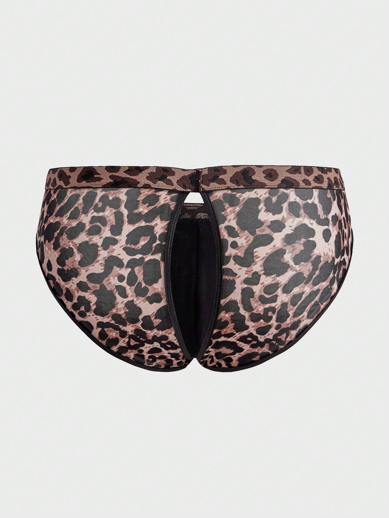 Men’s Casual Leopard Print Shorts With Panel Detail