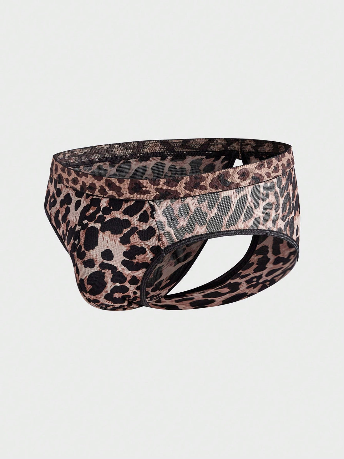 Men’s Casual Leopard Print Shorts With Panel Detail