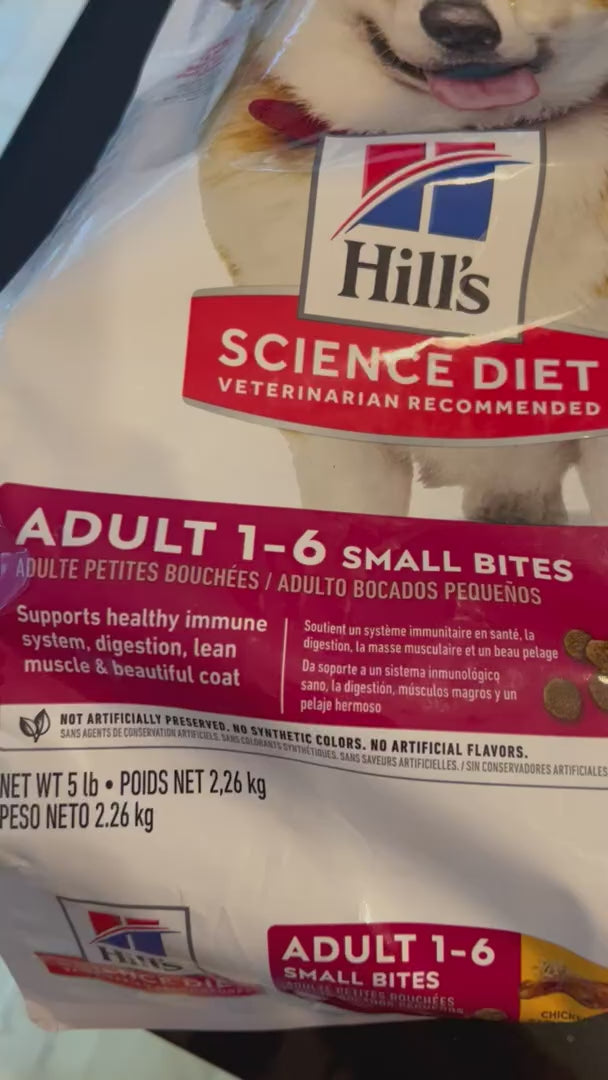 Hill's Science Diet Adult 1–6 Premium Nutrition Small Kibble Dry Dog Food, Chicken & Barley, 35 lb Bag