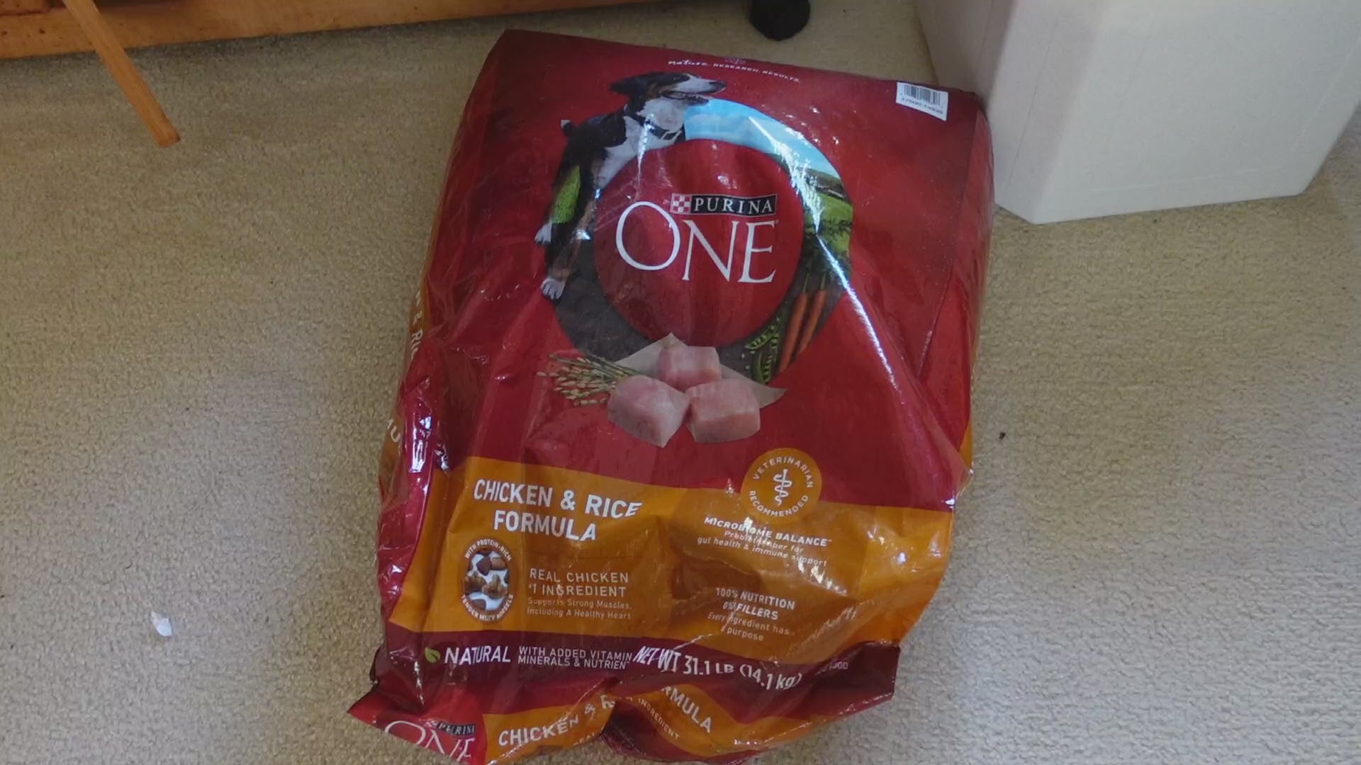 Purina ONE Chicken & Rice Formula – High Protein Dry Dog Food for Digestive Health, Strong Muscles, 31.1 lb Bag