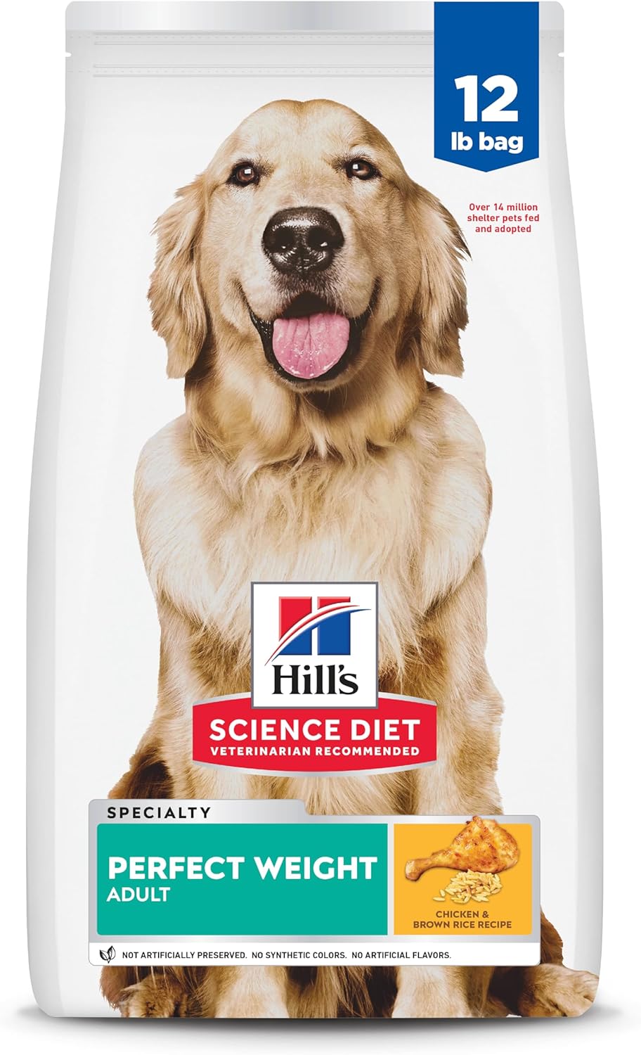 Hill's Science Diet Adult 1–6 Weight Management Dry Dog Food – Chicken & Brown Rice, 12 lb
