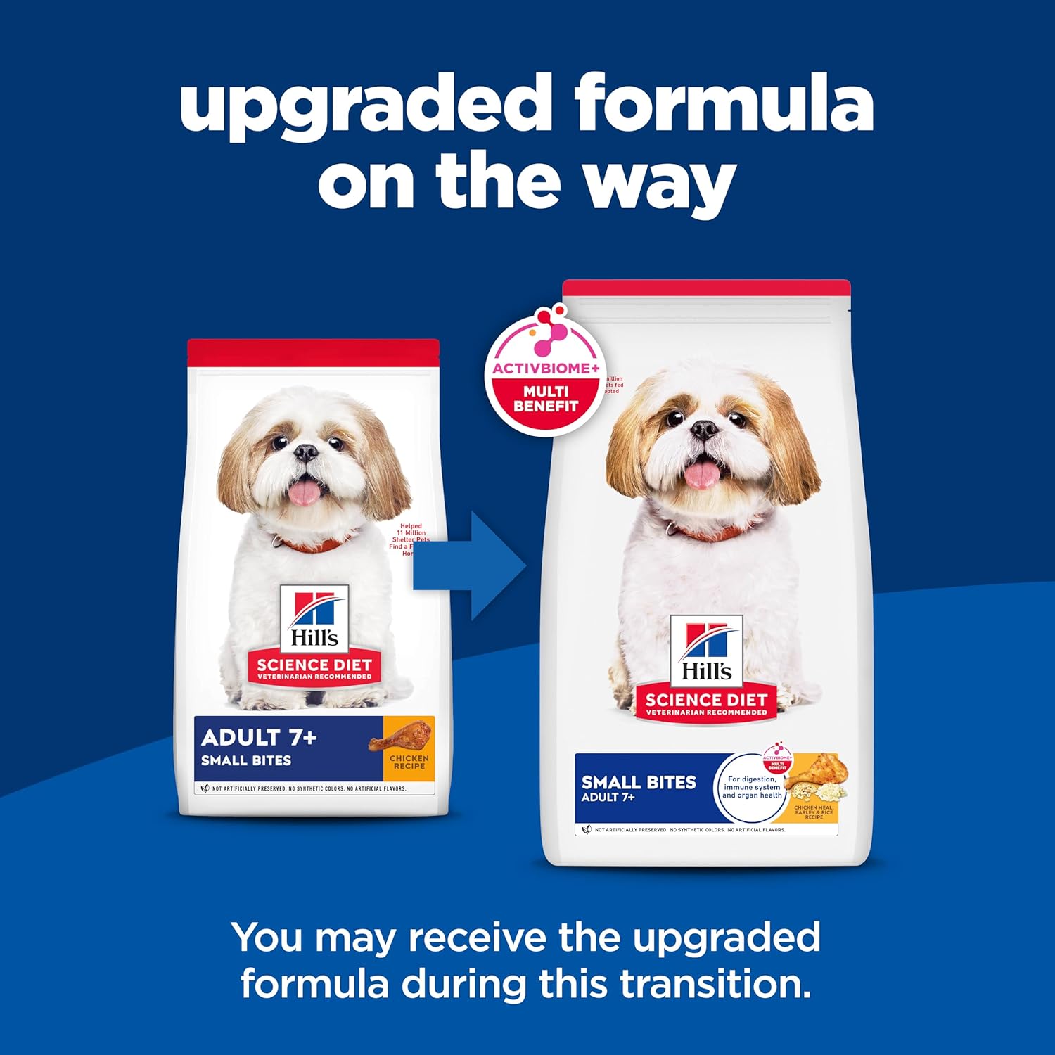 Hill’s Science Diet Senior 7+ Small Bites – Premium Nutrition, Chicken & Barley, 33 lb Bag