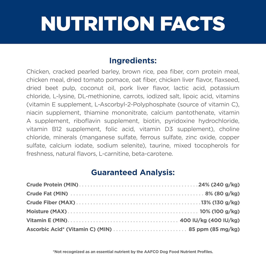 Hill's Science Diet Adult 1–6 Weight Management Dry Dog Food – Chicken & Brown Rice, 12 lb