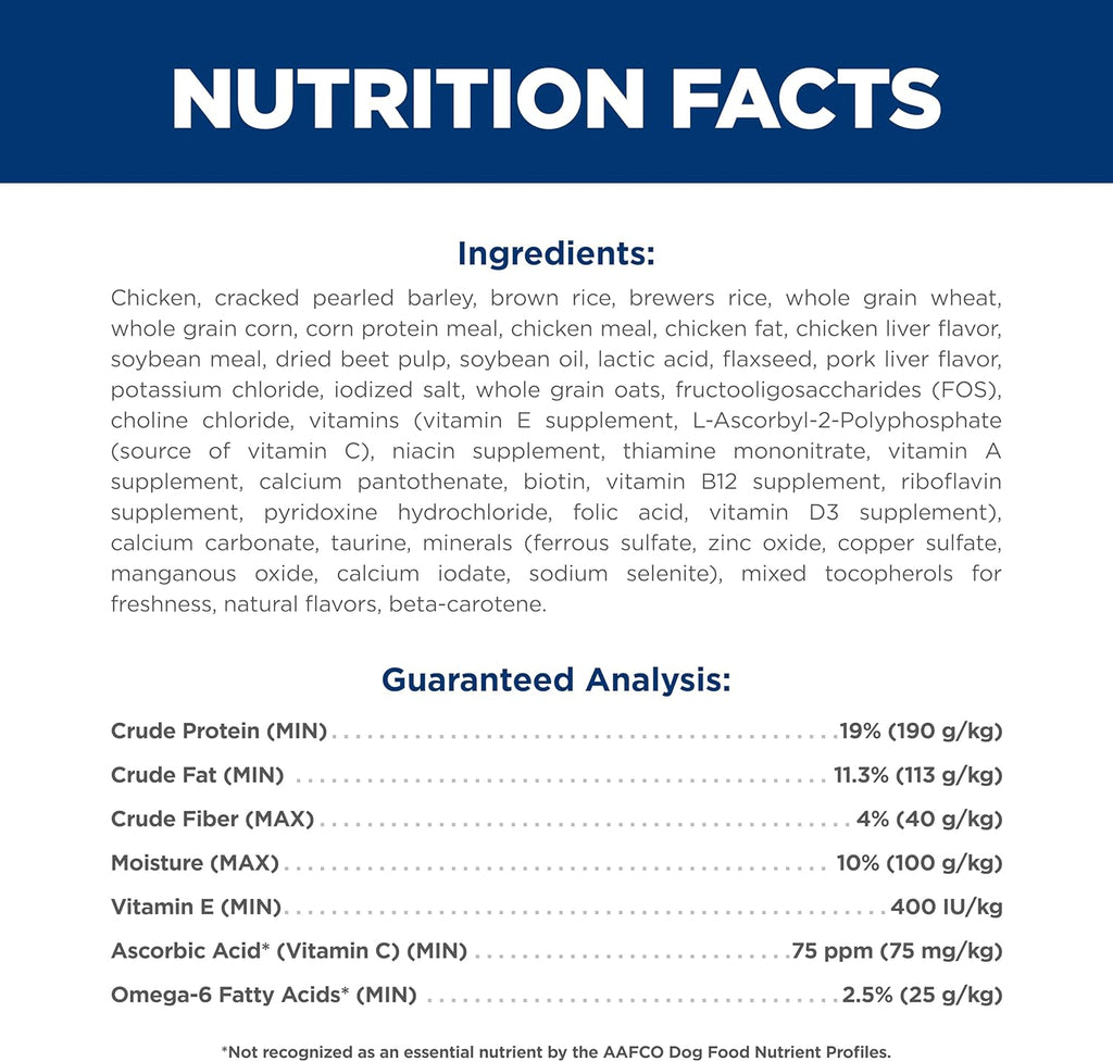 Hill's Science Diet Adult 1–6 Premium Nutrition Small Kibble Dry Dog Food, Chicken & Barley, 35 lb Bag